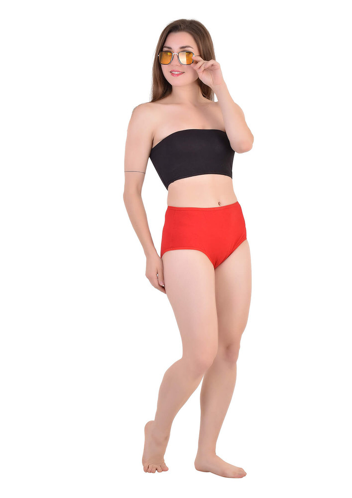 Bamboo Fabric Hipster Red And Black Panty Pack Of 2