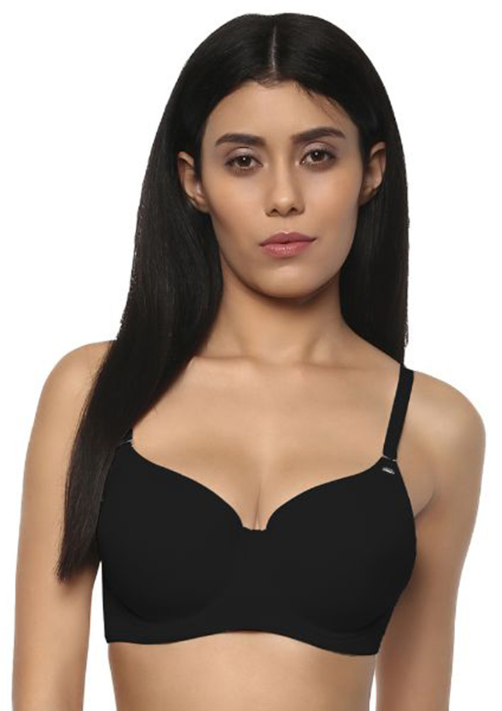 Soie Black Women's Full/extreme Coverage Padded Wired Bra