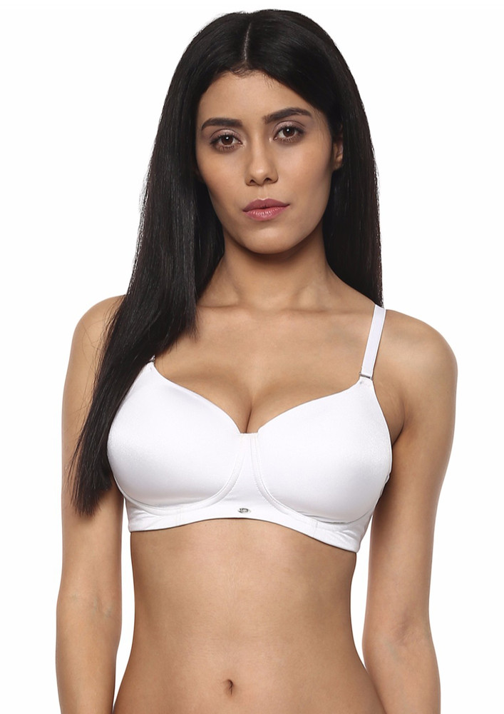 Soie Women's Full/extreme Coverage Padded Wired White Bra