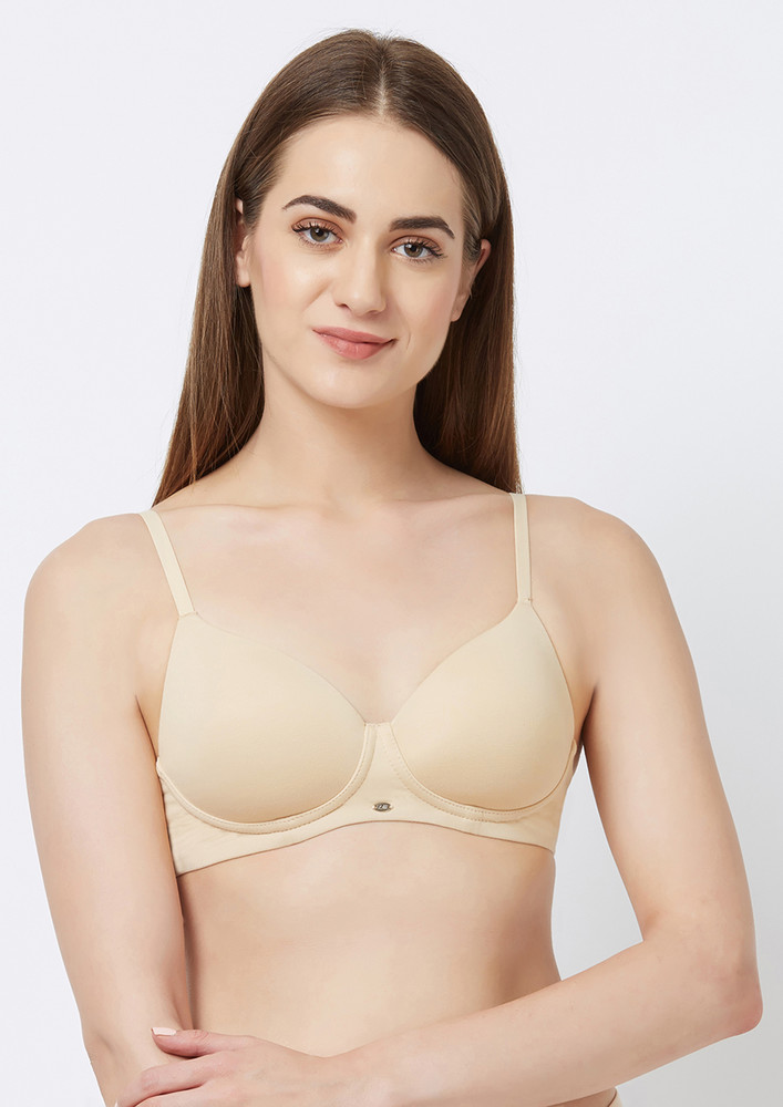 Soie Medium Coverage Padded Non-wired Nude T-shirt Bra
