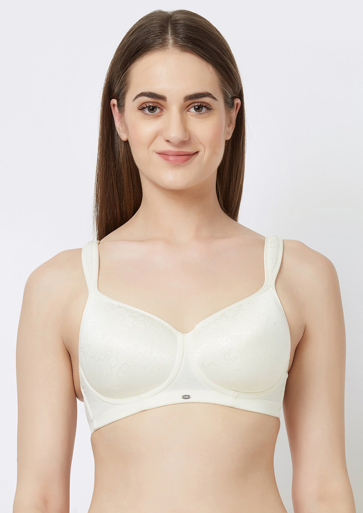 Soie Ivory Women's Full Coverage Padded Non-wired T-shirt Bra