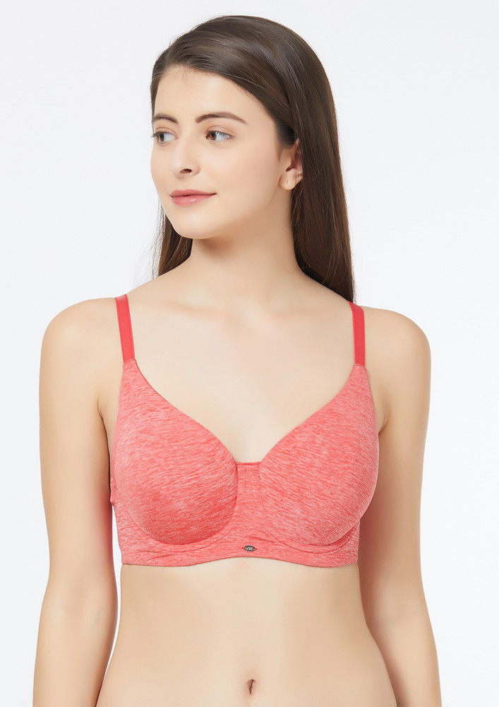 Soie Red Women's Full Coverage Non Padded Wired Bra