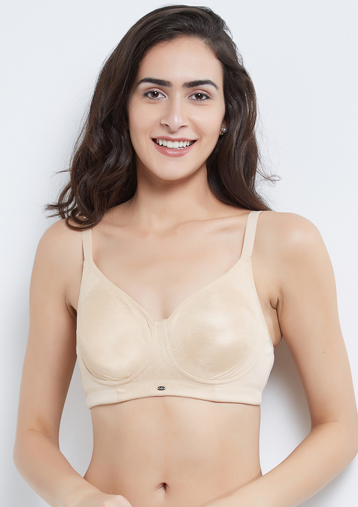 Soie Women's Full Coverage Encircled Non Wired Nude Bra