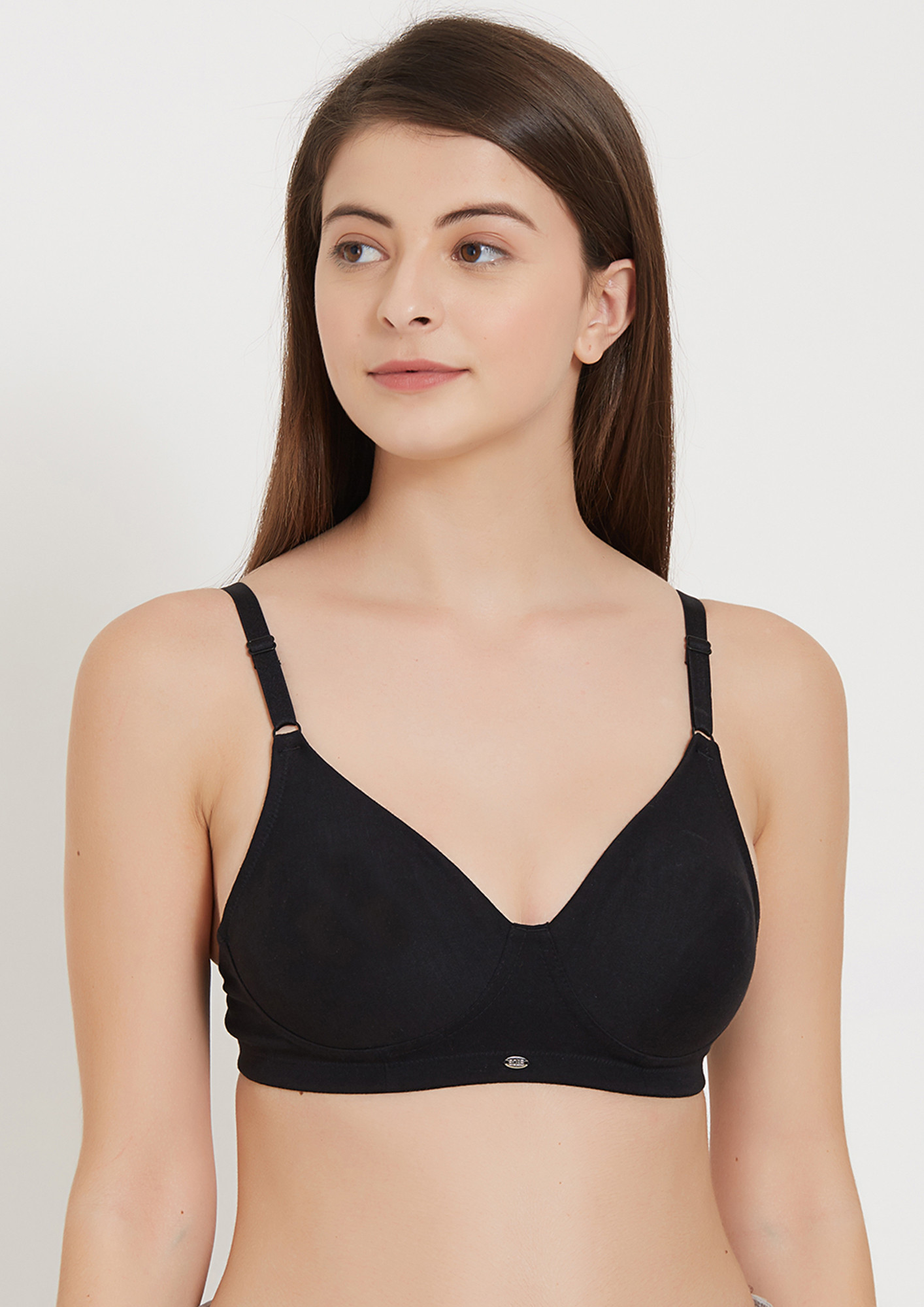 SOIE Black Women's Full Coverage Seamless Cup Non-Wired Bra