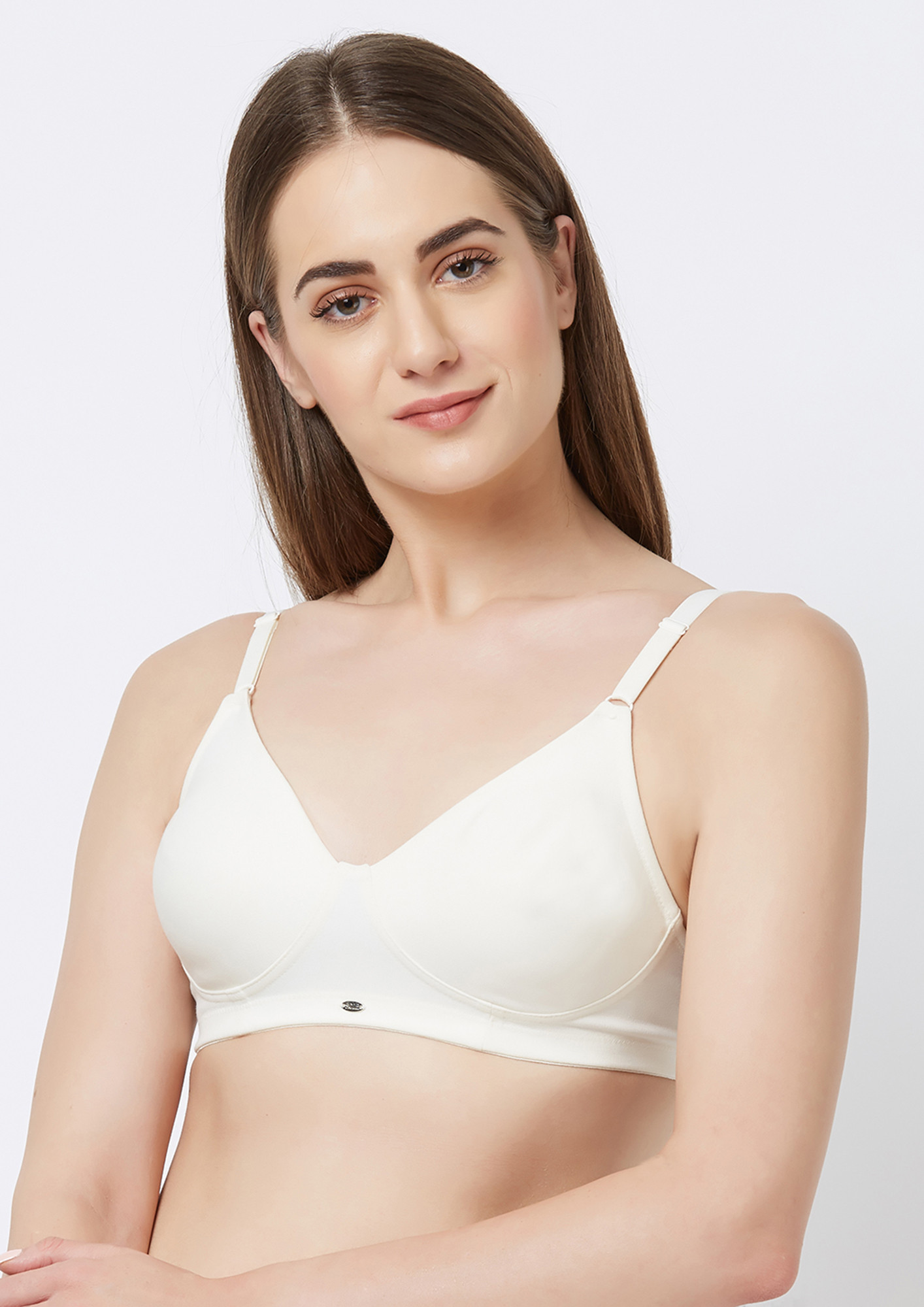 SOIE Women's Full Coverage Seamless Cup Non-Wired Ivory Bra