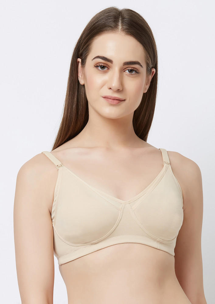 Soie Women's Non-padded Non-wired Nude Maternity Bra