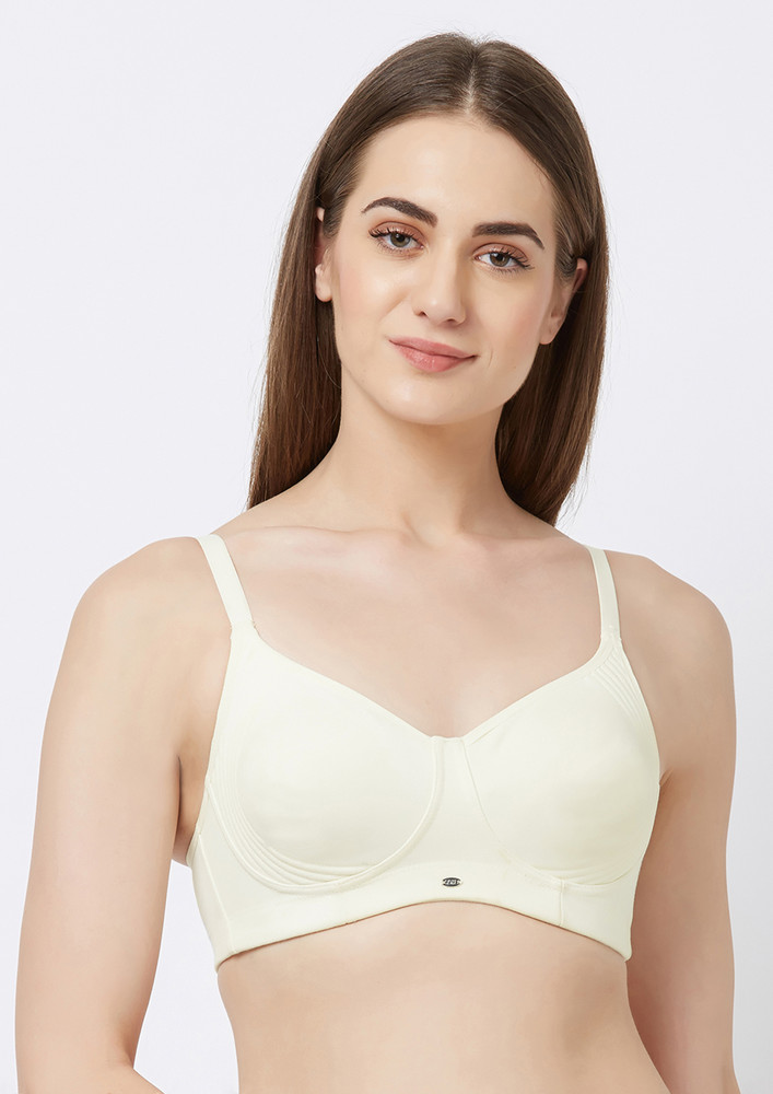 Soie Ivory Women's Full Coverage Encircle Non-padded Non-wired Bra