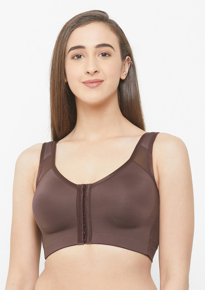 Soie Fudge Women's Front Closure Full/ Extreme Coverage Non-padded, Non- Wired Bra