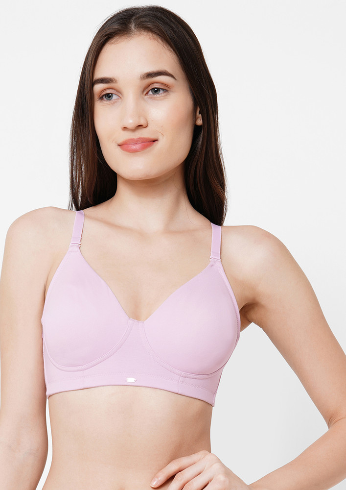 Soie Lilac Women's Non Padded Non Wired  Full Coverage T-shirt Bra