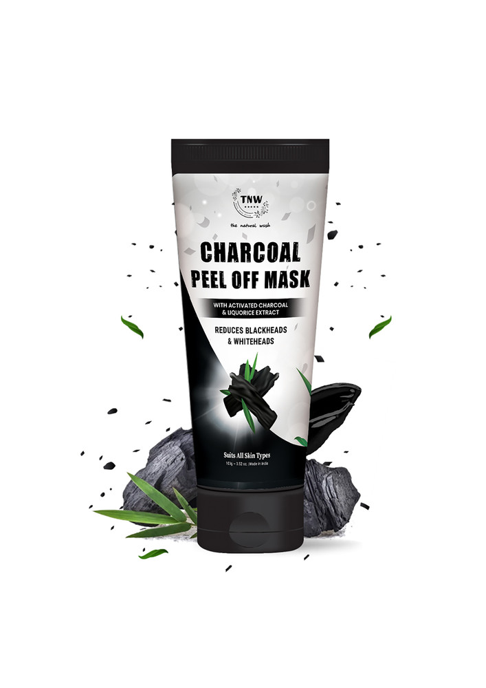 TNW-The Natural Wash Charcoal Peel Off Mask for Blackheads and Removes Tan | Contains Activated Charcoal | Paraben-Free and Natural Peel Off Mask
