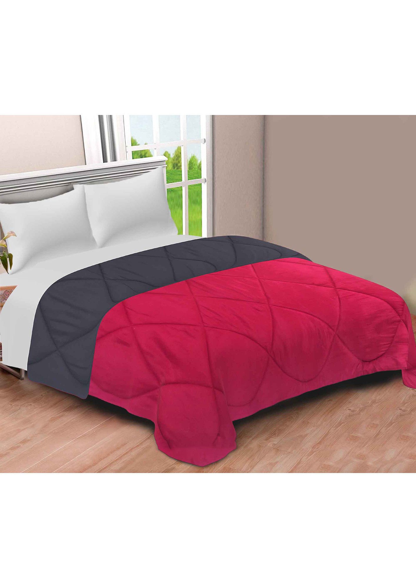 Red-Grey Double Bed Comforter