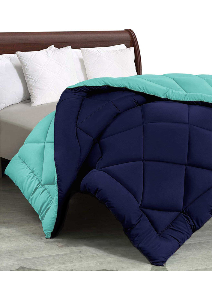 Navy Blue- Aqua Green Double Bed Comforter