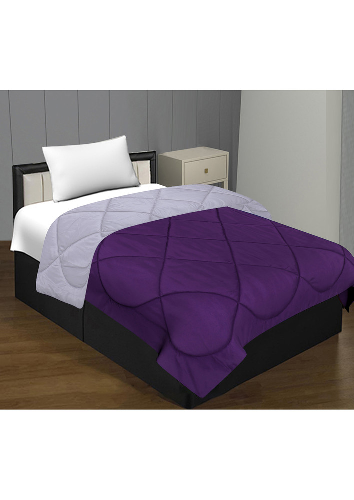 Purple Light Grey Single Bed Comforter