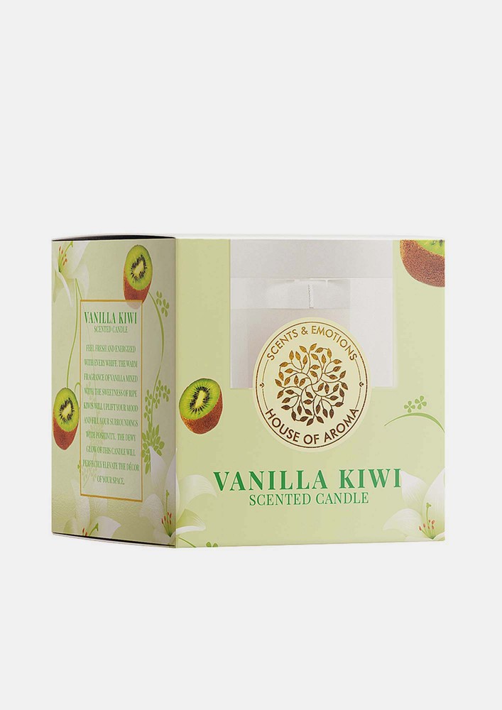 House Of Aroma Vanilla Kiwi Scented Glass Candle-75 Gms