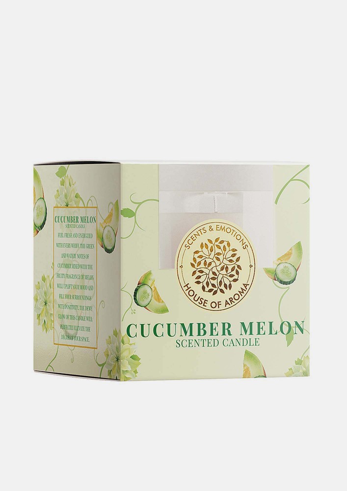 House Of Aroma Cucumber Melon Scented Glass Candle-75 Gms