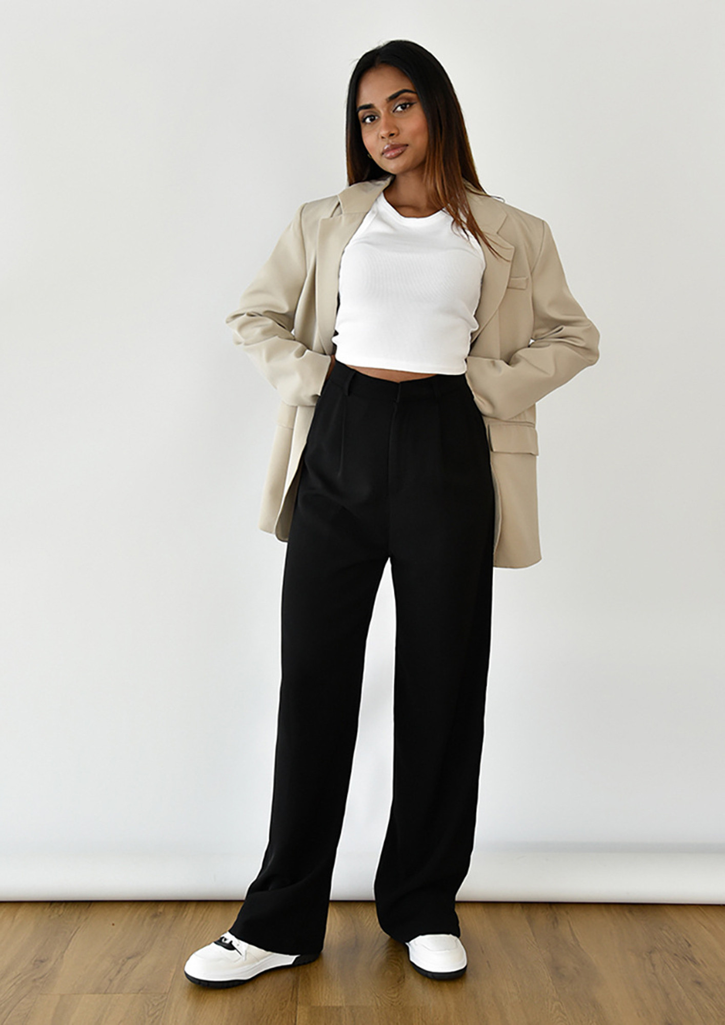 The Couture Club multi pocket cargo trousers in cream | ASOS