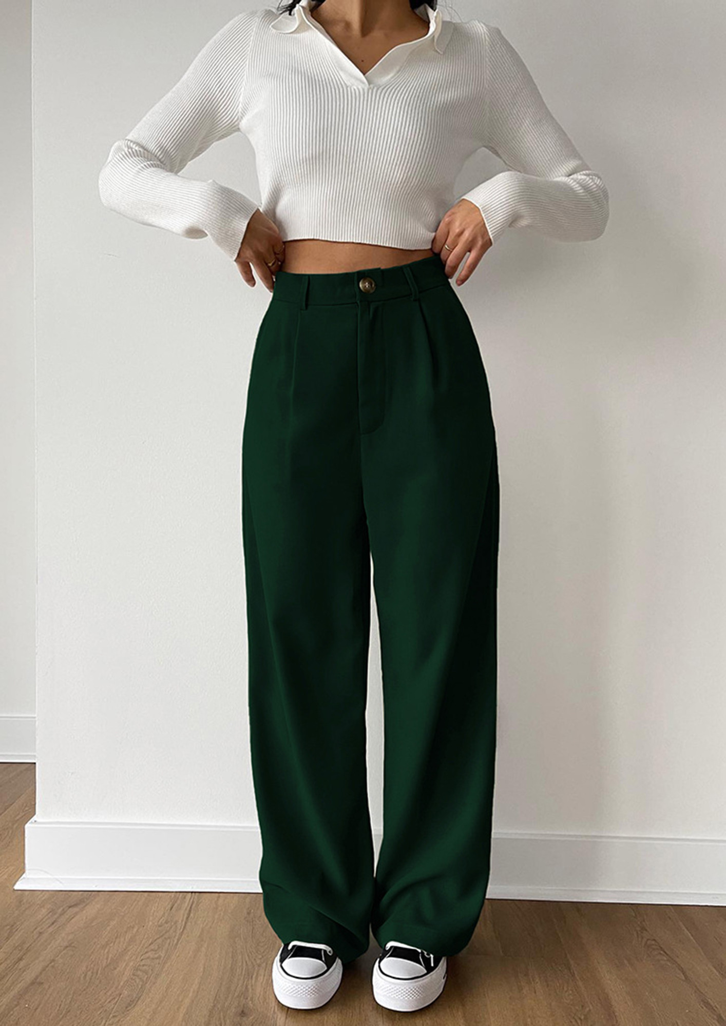 Buy Green Wide Leg Coord Trousers  8L  Trousers  Tu