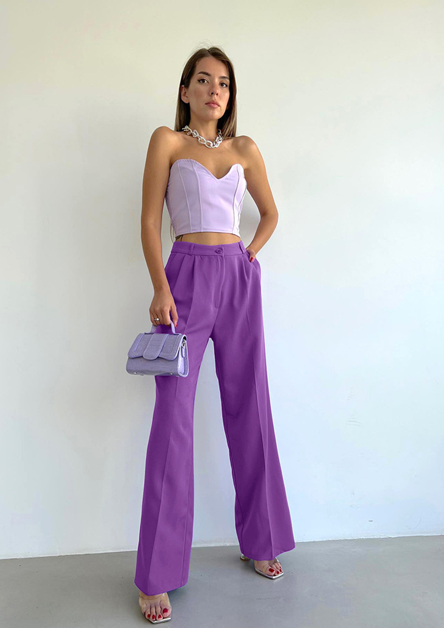 Buy online Purple Polyester Wide Leg Trouser from bottom wear for Women by  Melon - By Pluss for ₹769 at 65% off | 2023 Limeroad.com