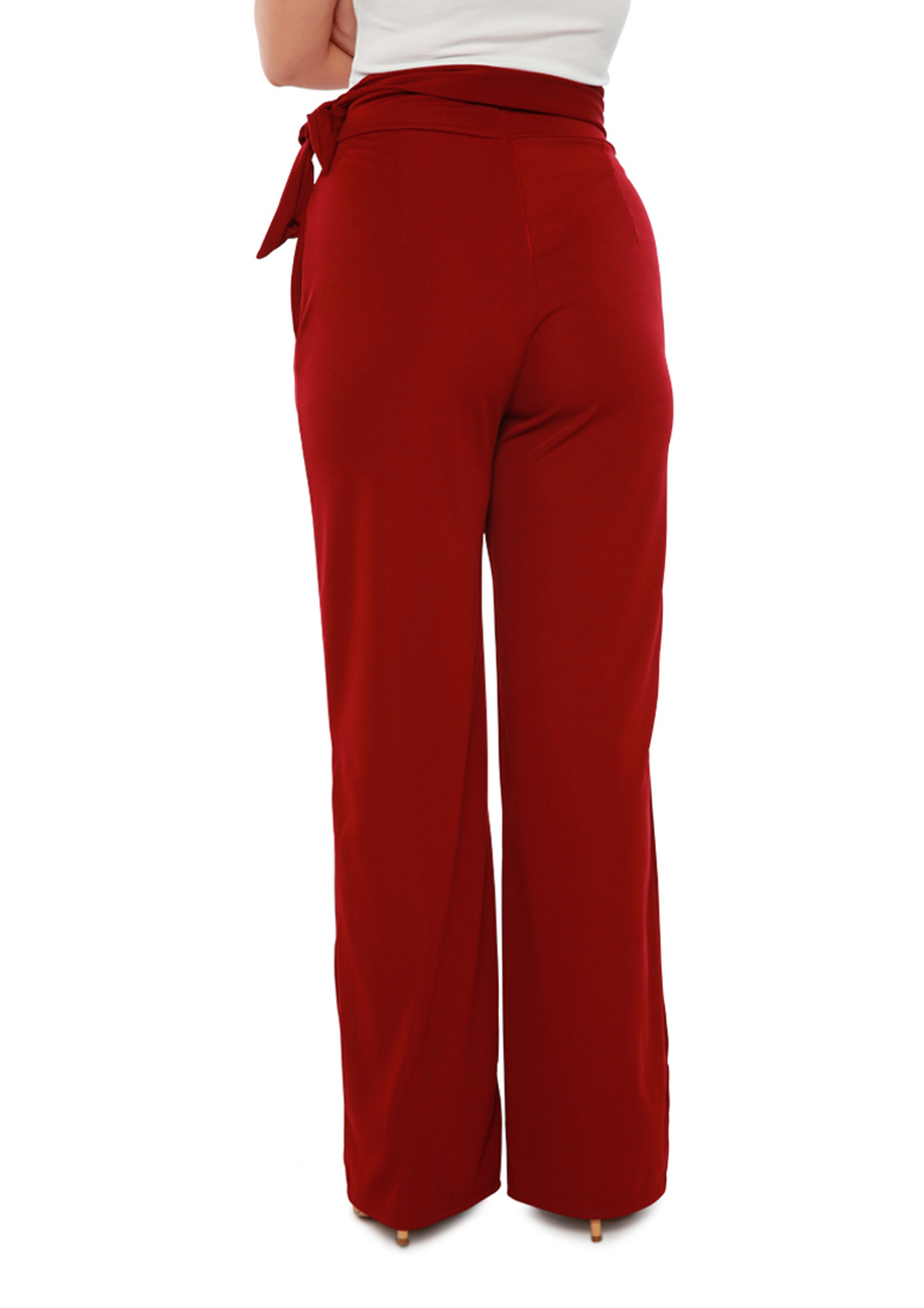 Sydne Style wears red wide leg pants for fall outfit ideas  Sydne Style