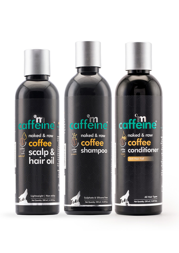 Mcaffeine Coffee Hair Spa & Hair Fall Control Kit - Shampoo, Conditioner & Hair Oil (700 Ml)