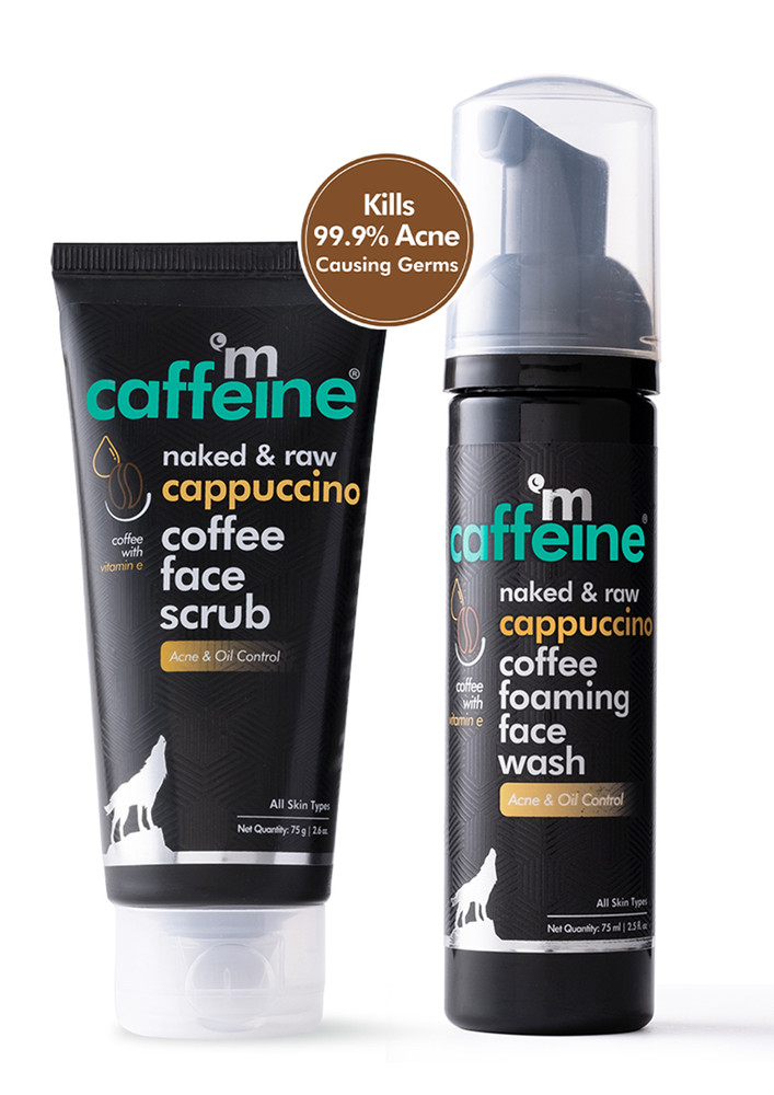 MCAFFEINE ACNE AND PIMPLES CONTROLLING FACE WASH & FACE SCRUB COMBO WITH VITAMIN E, CINNAMON EXTRACTS