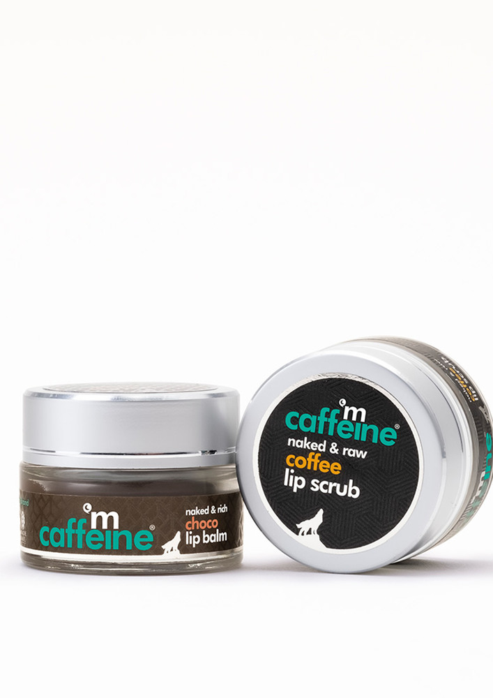 Mcaffeine Lip Polishing Kit With Coffee Lip Scrub & Choco Lip Balm - 100% Vegan