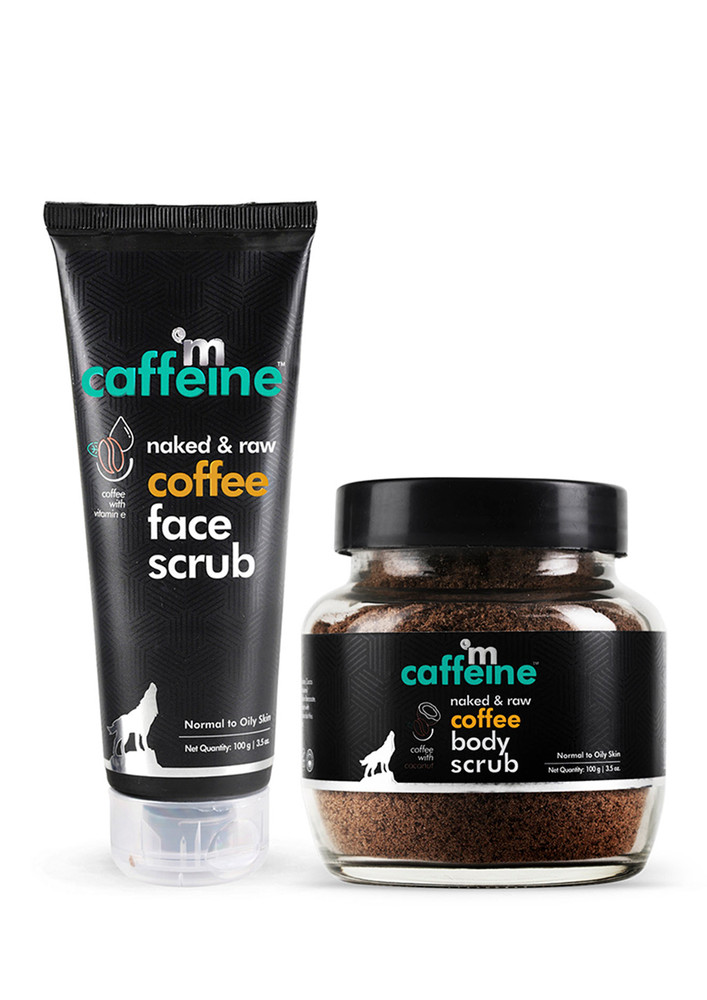 MCAFFEINE EXFOLIATING COFFEE FACE & BODY SCRUB COMBO FOR TAN, BLACKHEADS & DIRT REMOVAL FOR SOFT SKIN