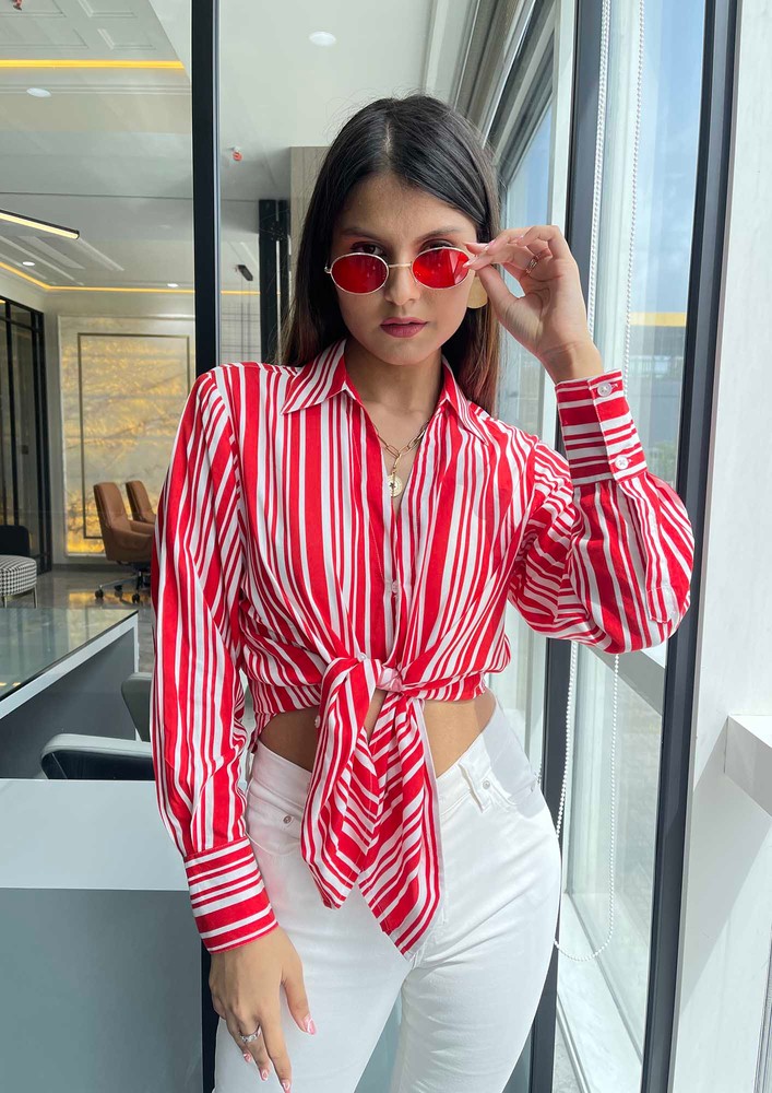 White-Red-Printed-Stripe-Shirt