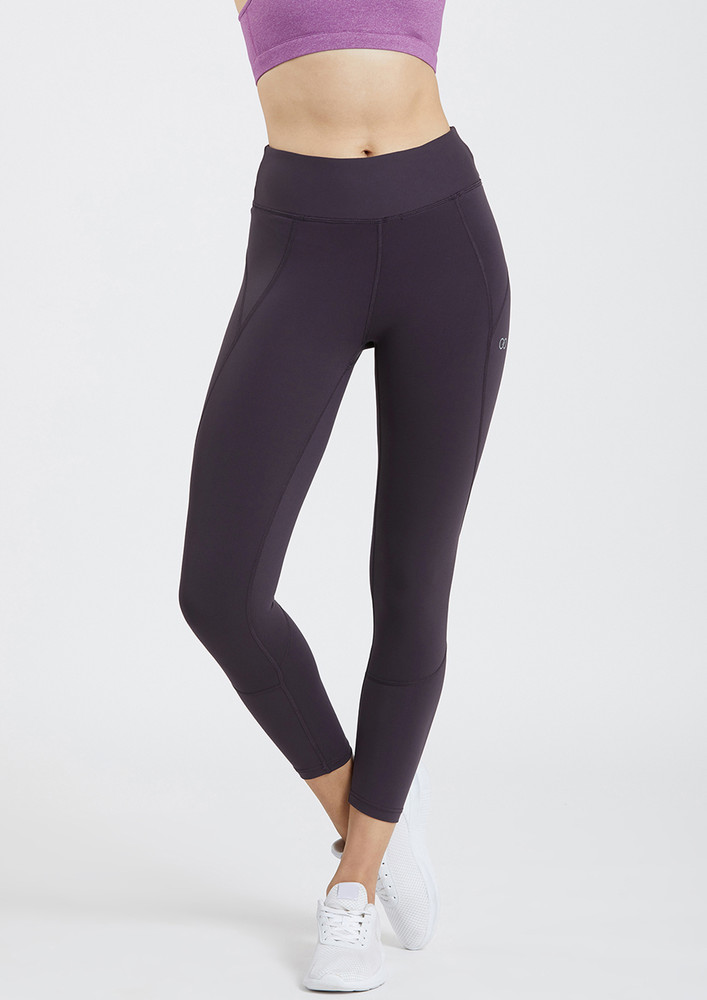 Creeluxe Curve Defining English Violet Ankle Length Leggings-CT-389