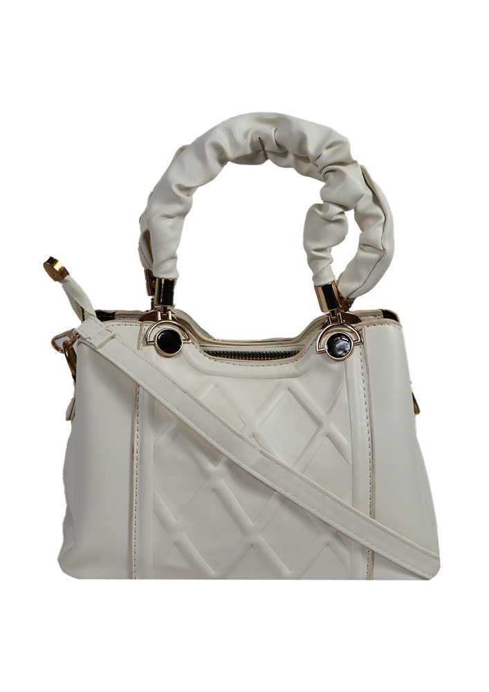 Women White Soft Leather Shoulder Bag