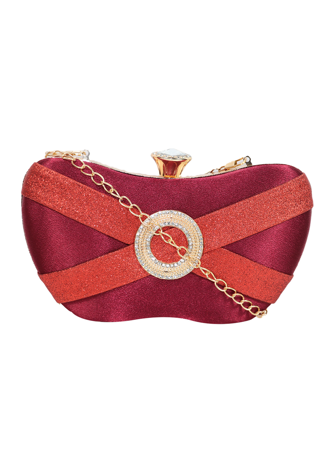 Classy Party Girl'S Red Clutch