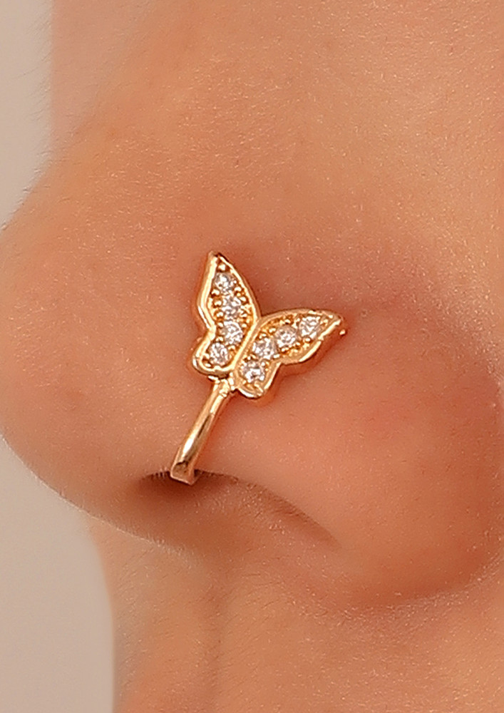 BUTTERFLY GOLDEN FAUX NOSE PIN