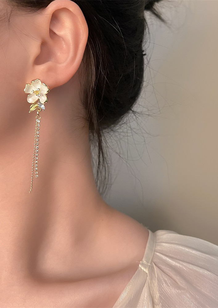 Floral Statements Golden Earrings