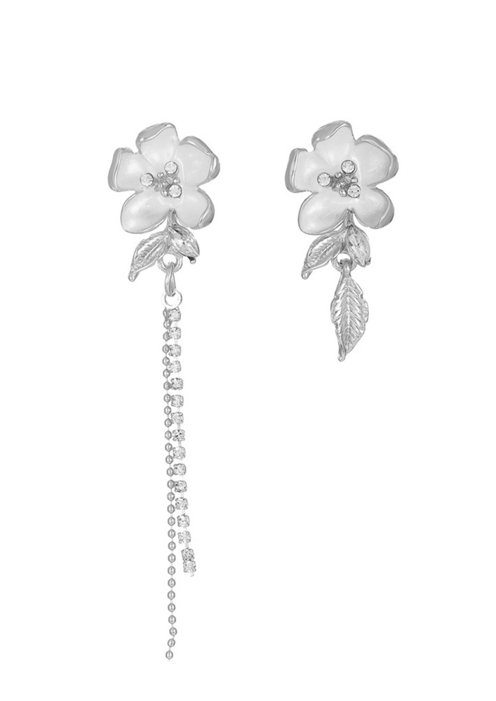 FLORAL STATEMENTS SILVER EARRINGS