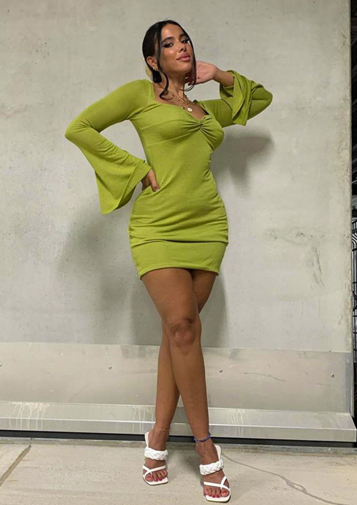 It's Her Time Green Bodycon Dress
