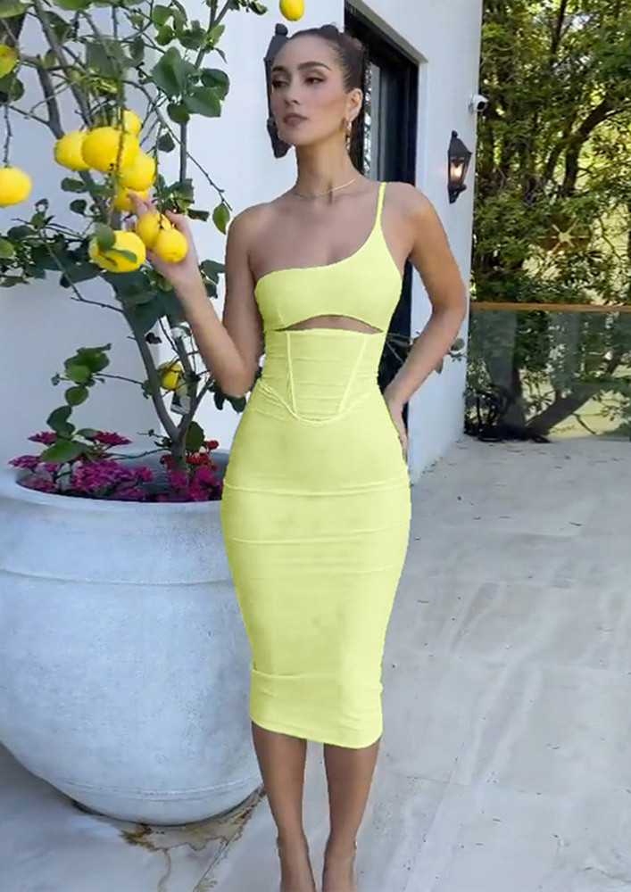 WELCOME PARTY YELLOW MIDI DRESS
