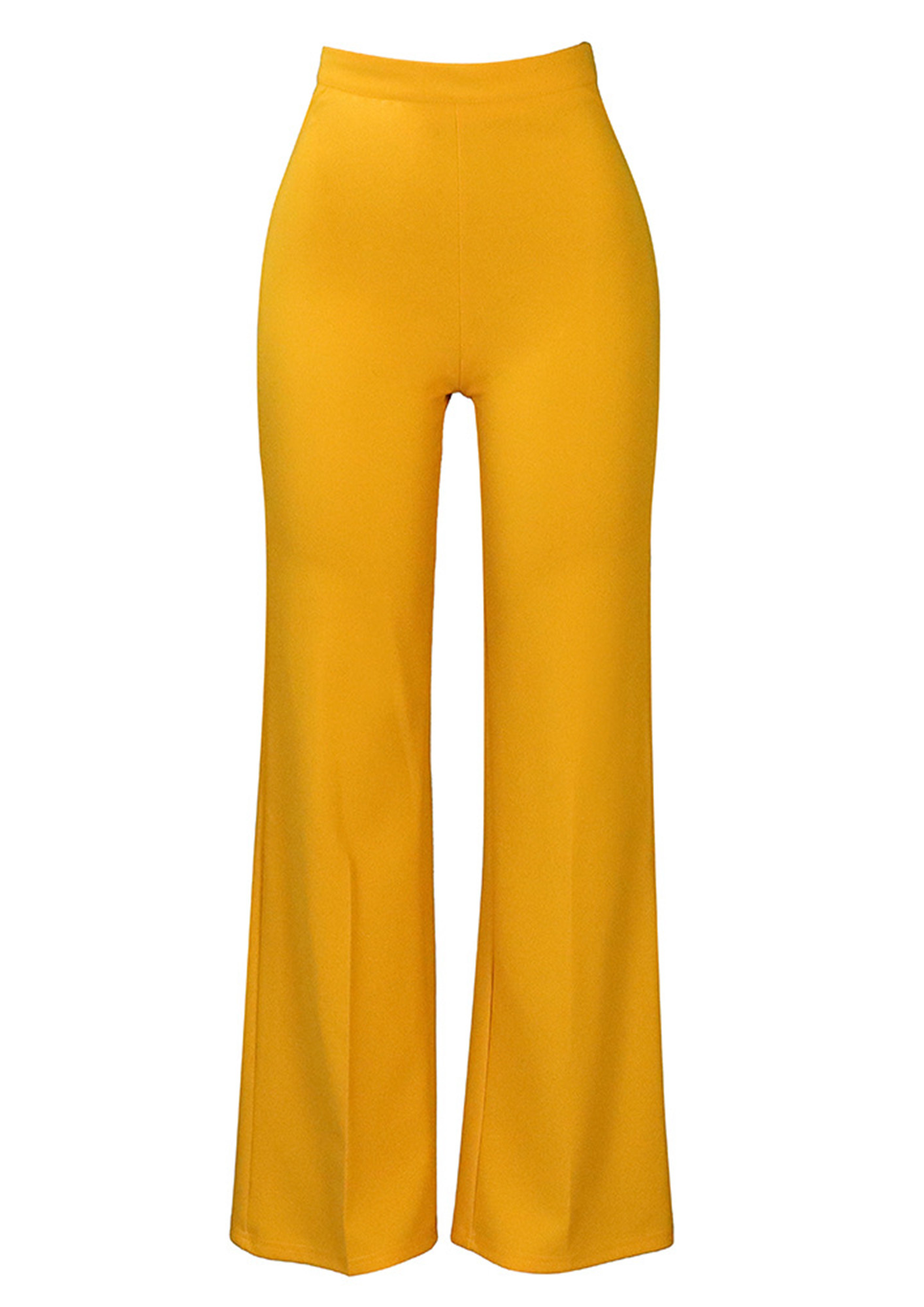 High waist wide leg pants, Mustard yellow trousers