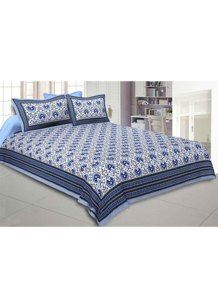 Flickering Bale Blue Double Bedsheet