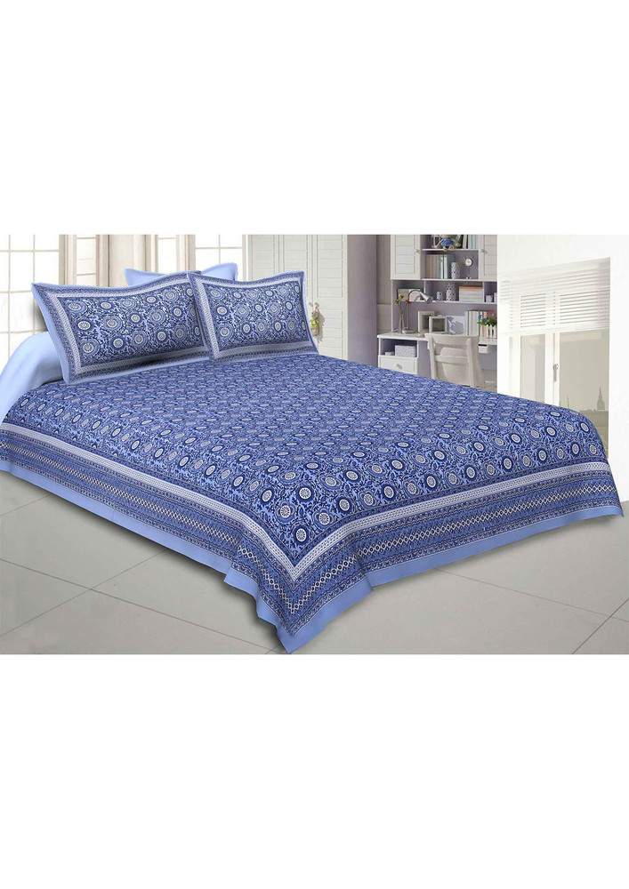 Festival Chakri Blue Double Bedsheet