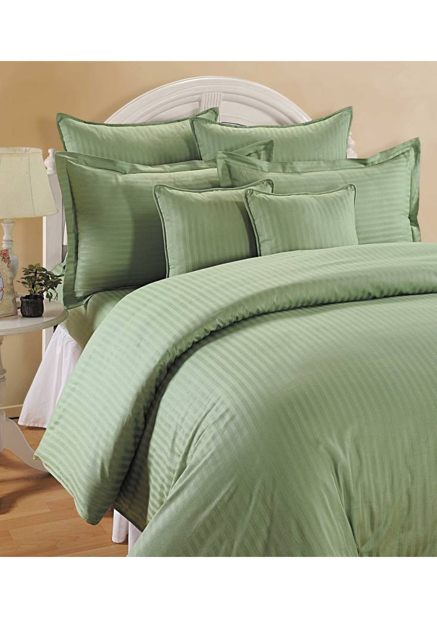 Cotton Premium Double Bedsheet Pista Green with 2 Pillow Covers