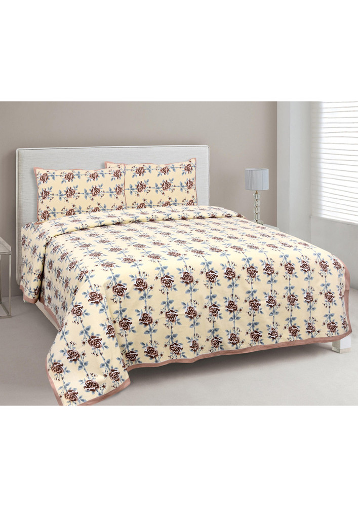 Brown Garland Double Bedsheet