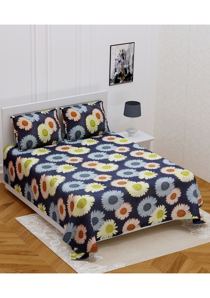 Daisy Flowers Colorful Double Bedsheet