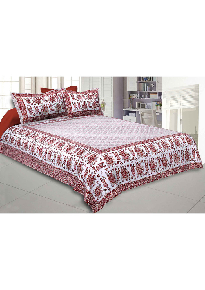 Royal Sawari Red Double Bedsheet