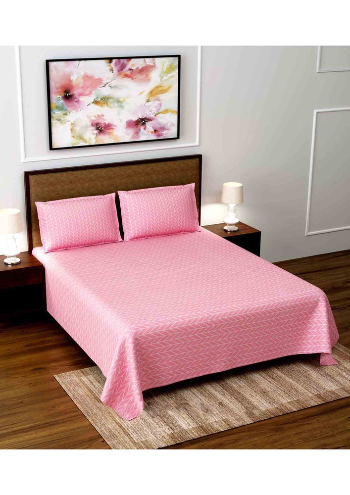 Baby Pink Super Soft Double Bedsheet