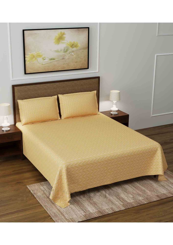 Creamish Gold Super Soft Double Bedsheet