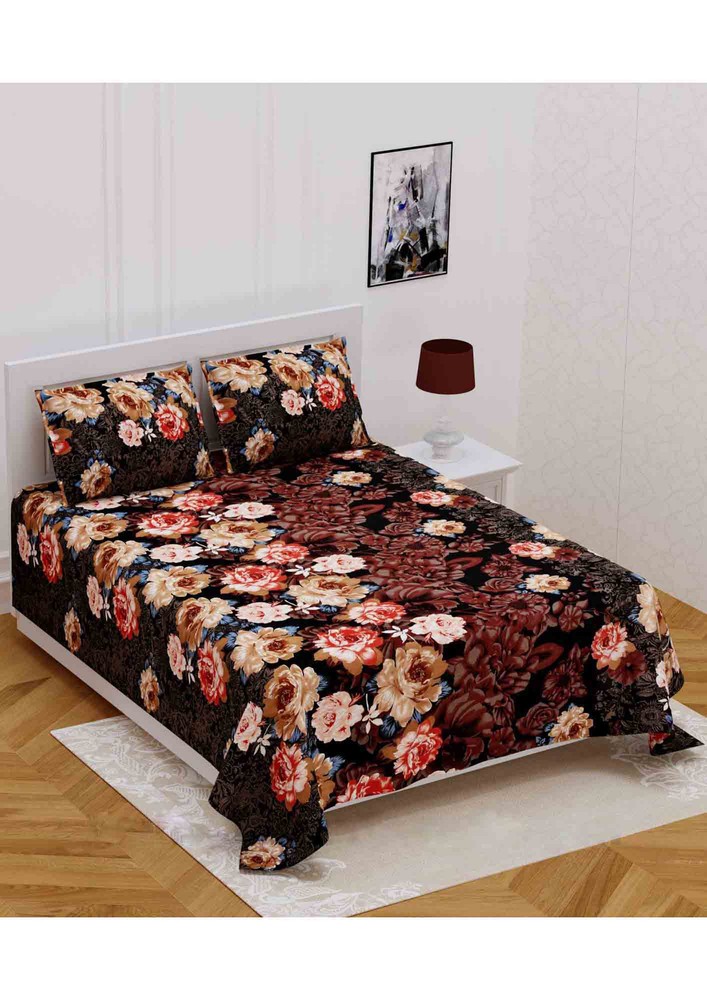 Love Rose Floral Super Soft Double Bedsheet