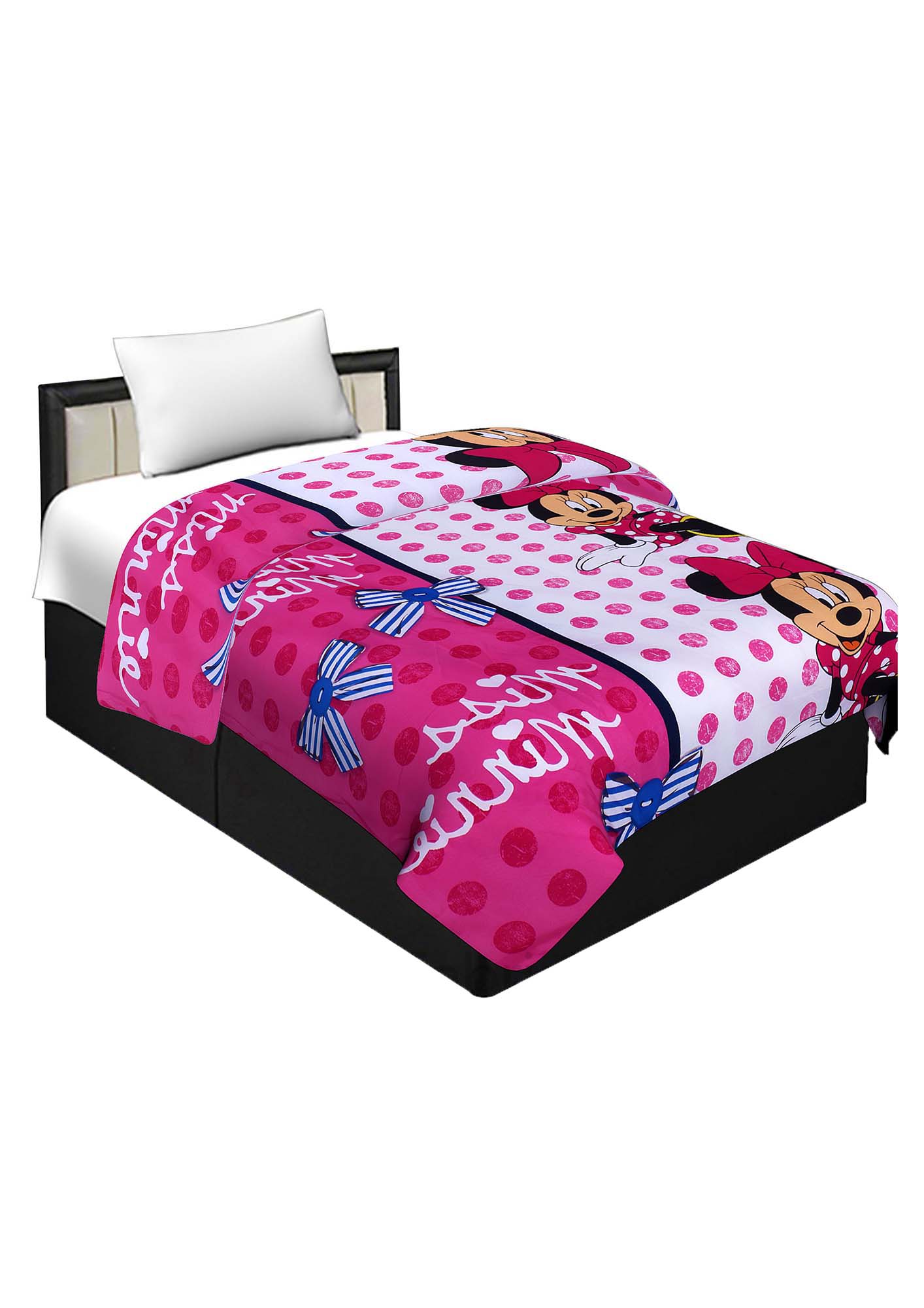 Cotton Minnie Mouse Pink Reversible Single Blanket/Duvet/Quilt/AC Dohar