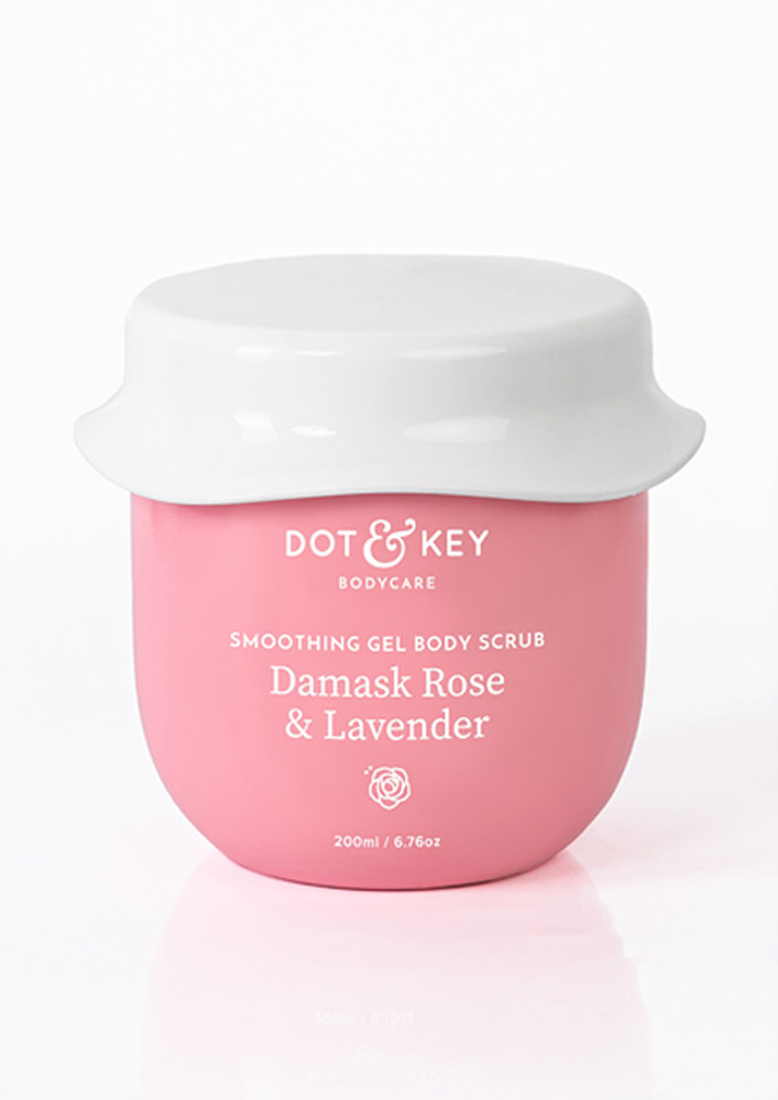 Dot & Key Smoothing Gel Body Scrub Damask Rose & Lavender, 200ml