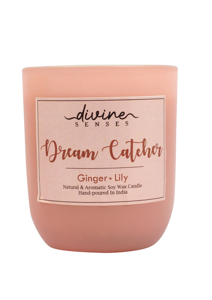 Ginger Lily Pink Scented jar Candle | Natural & Aromatic Soy Wax Candle for Home Decor/Gifting