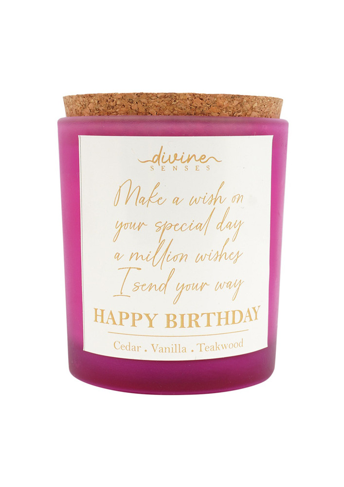 Happy Birthday Wax Scented Candle with Quote